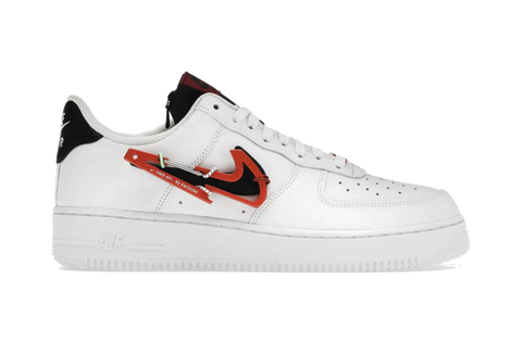 NIKE AIR FORCE 1 LOW PREMIUM "CARABINER" WHITE SWOOSH RED